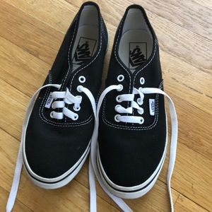 Vans, black and white, men’s 5, women’s 6.5